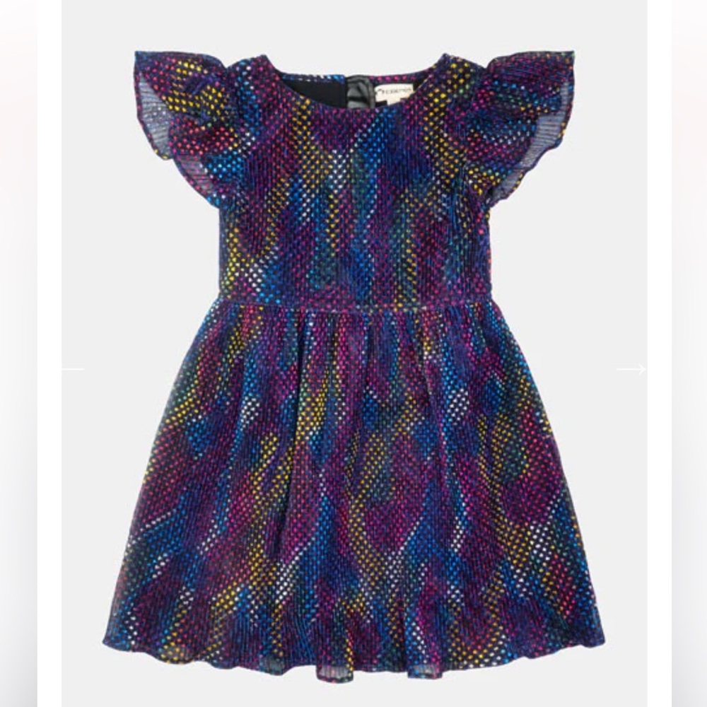 Appaman Metallic Dots Ellie Rainbow Multi Color Short Sleeve Dress Size 5